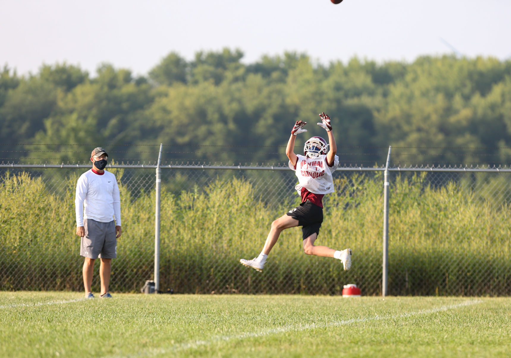 Newman Catholic High School football practice 8-14-20